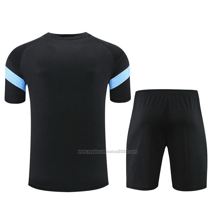 Chandal del Olympique Marsella Manga Corta 2022-2023 Negro - Pantalon Corto